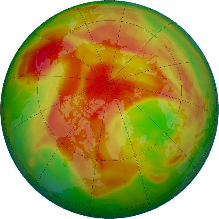 Arctic ozone map for 19 April 2015
